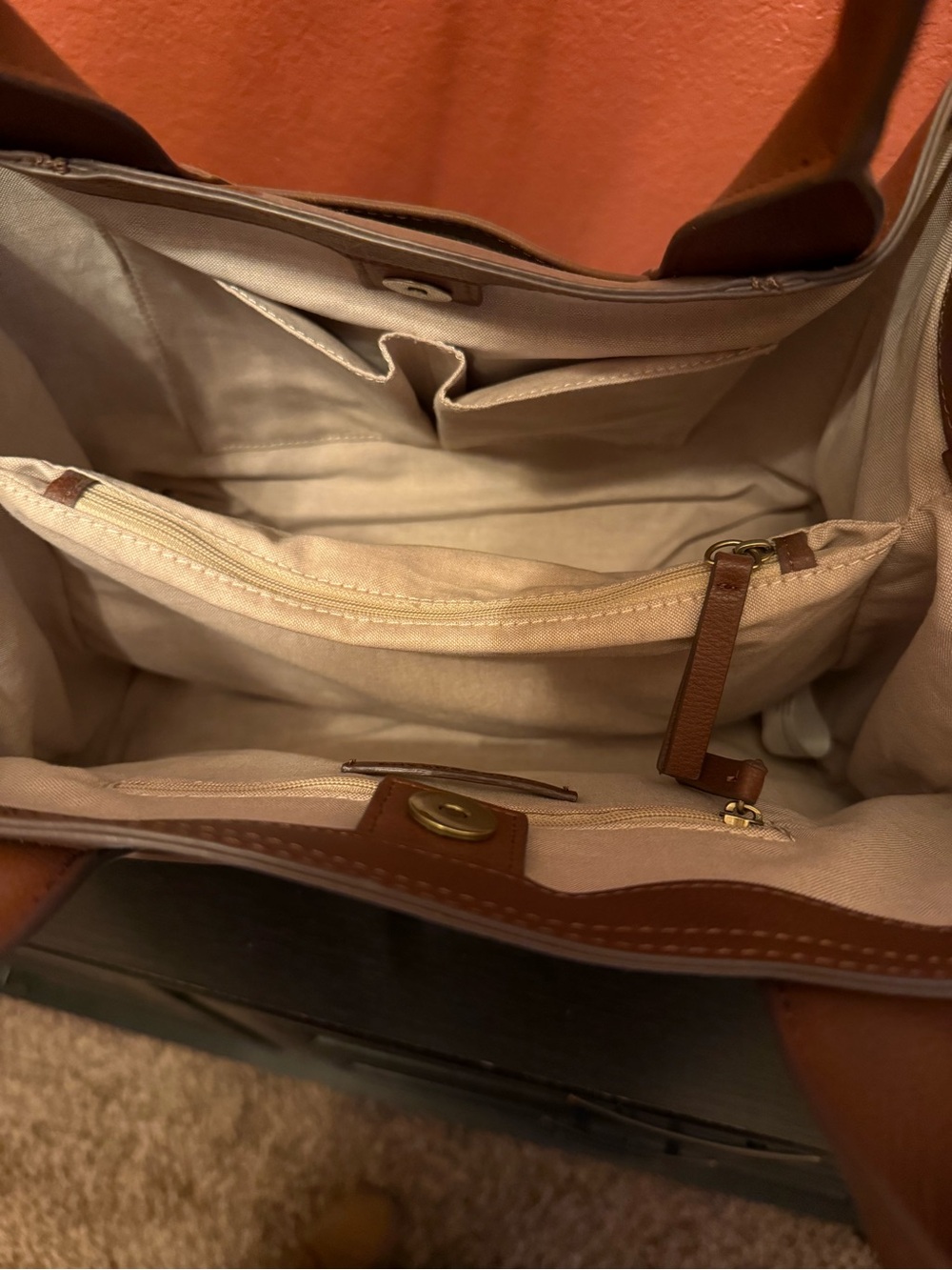 Lucky Brand Brown Leather Satchel Tote - Picture 5 of 9